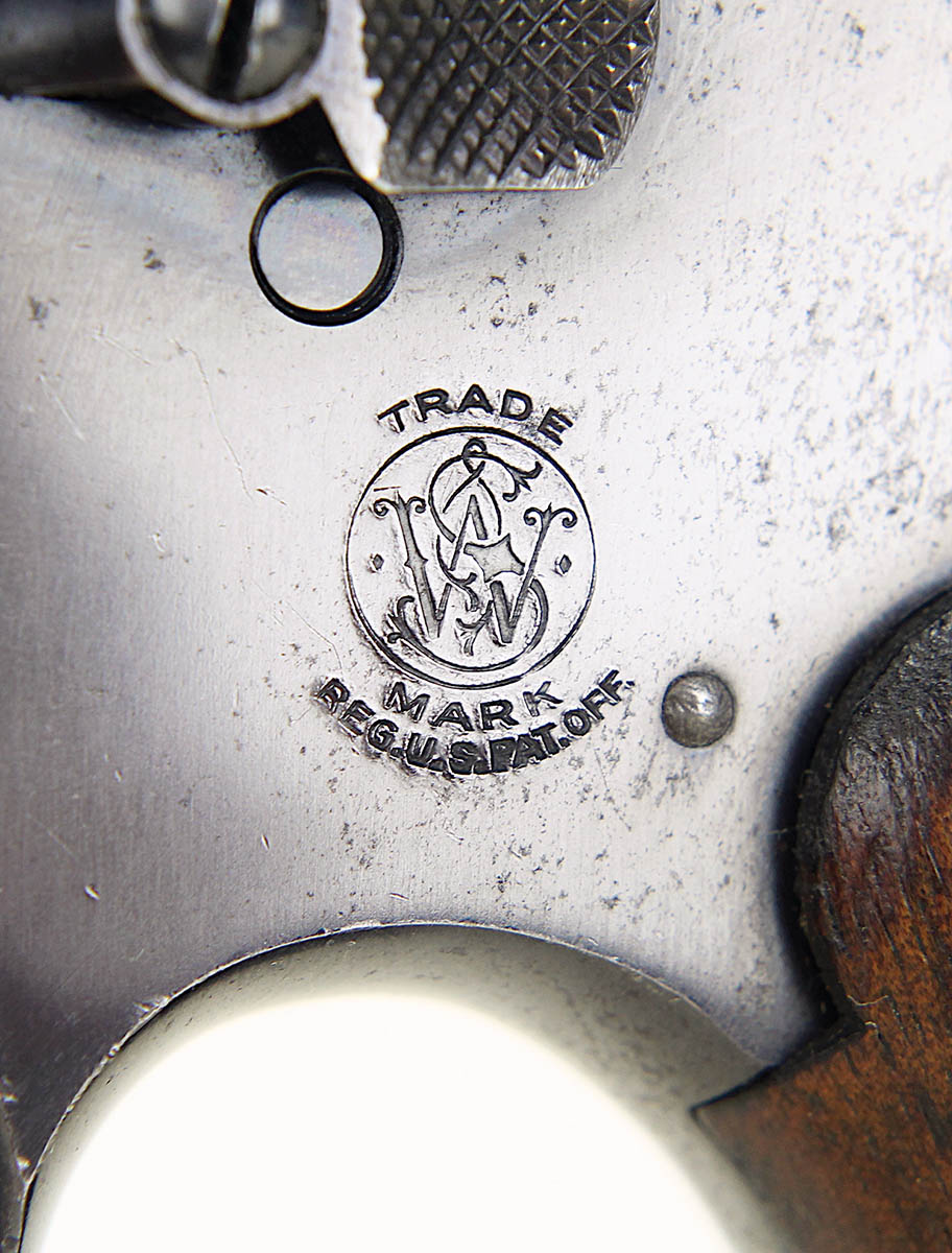 Smith & Wesson stamped a small version of its logo on the revolver’s left side.
